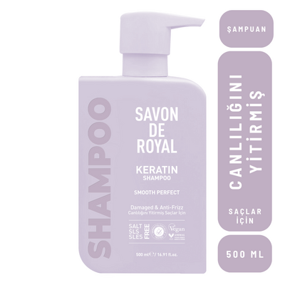 Savon De Royal - Keratin - Canlılığını Yitirmiş Saçlar İçin Pürüssüz Etkili Şampuan 500 ml - Thumbnail