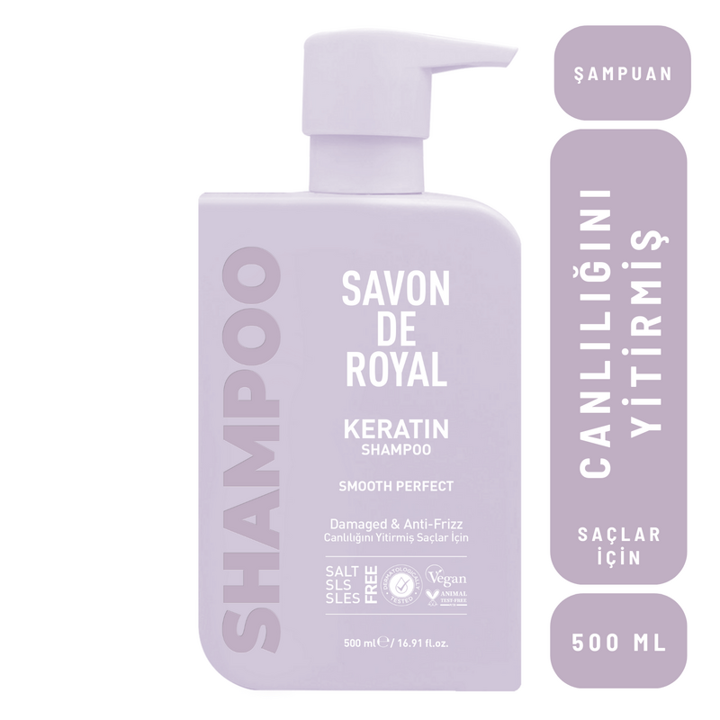 Savon De Royal - Keratin - Canlılığını Yitirmiş Saçlar İçin Pürüssüz Etkili Şampuan 500 ml