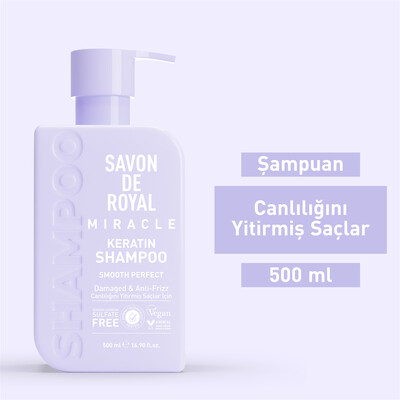 Savon De Royal - Kreatin Yağı - Canlılığını Yitirmiş Saçlar İçin Pürüssüz Etkili Şampuan 500 ml - Thumbnail