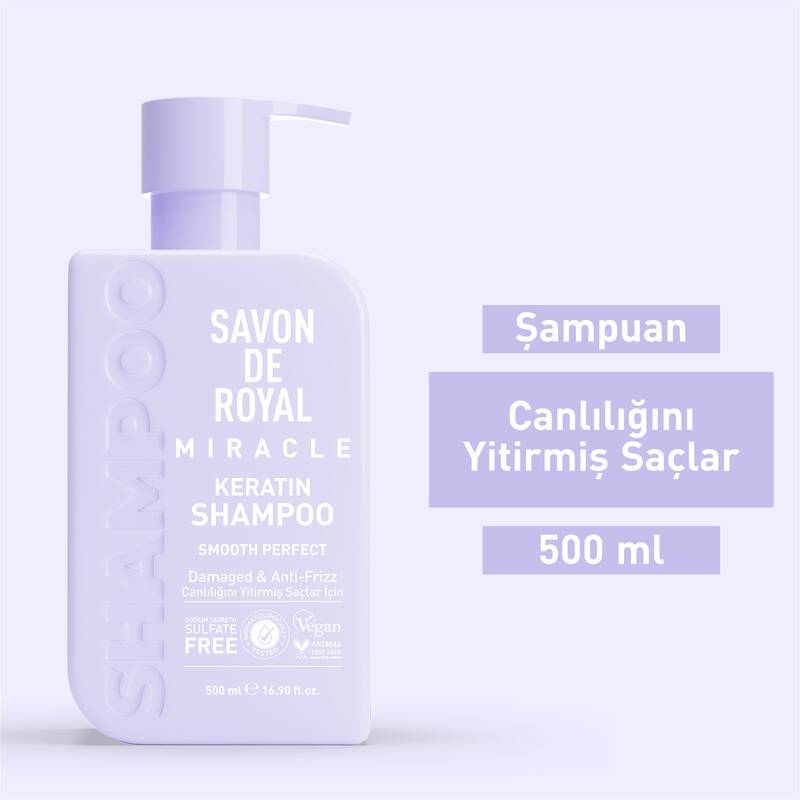Savon De Royal - Kreatin Yağı - Canlılığını Yitirmiş Saçlar İçin Pürüssüz Etkili Şampuan 500 ml