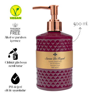 Savon De Royal Luxury Vegan Sıvı Sabun Baroque Pearl 500 ml - Thumbnail