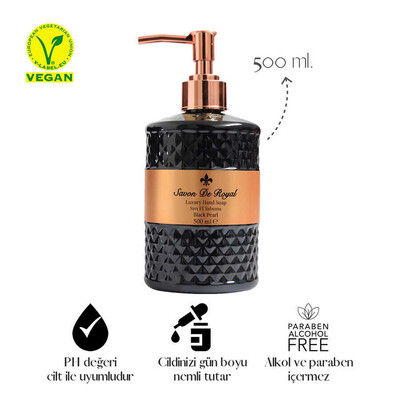 Savon De Royal Luxury Vegan Sıvı Sabun Black Pearl 500 ml - Thumbnail