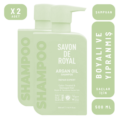 Savon De Royal - Savon De Royal Miracle Şampuan 500 ml 2 Adet | Boyalı ve Yıpranmış Saçlar | Onarım Uzmanı | Argan Yağı