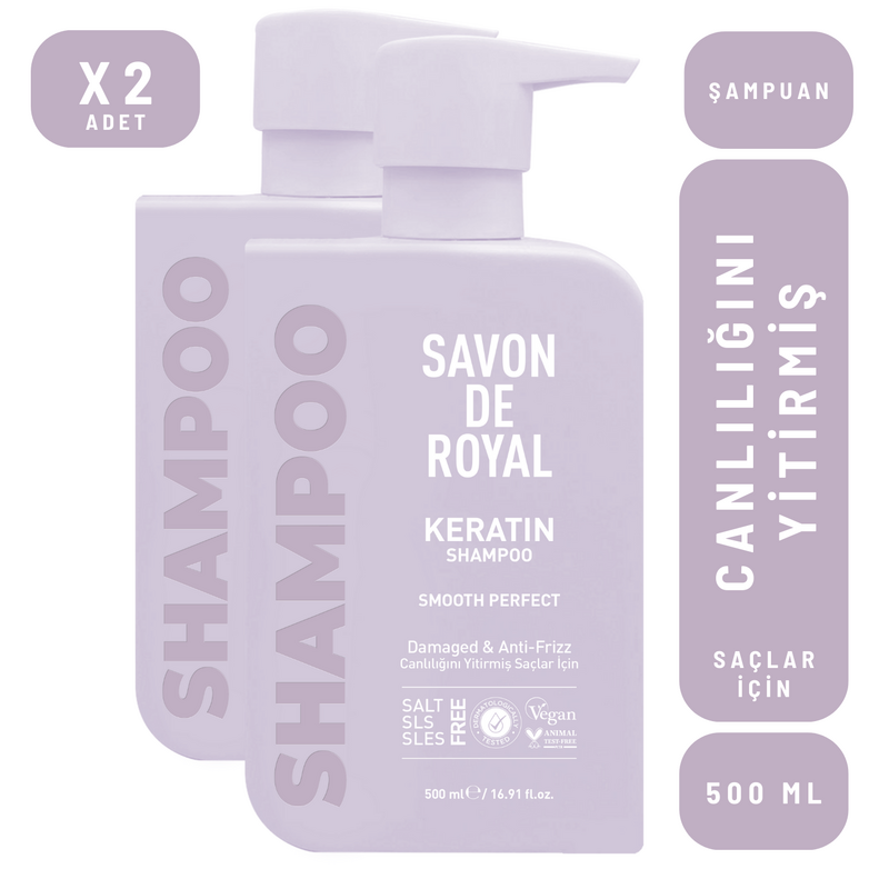 Savon De Royal Miracle Şampuan 500 ml 2 Adet | Canlılığını Yitirmiş Saçlar | Pürüzsüz Etkili | Keratin Yağı