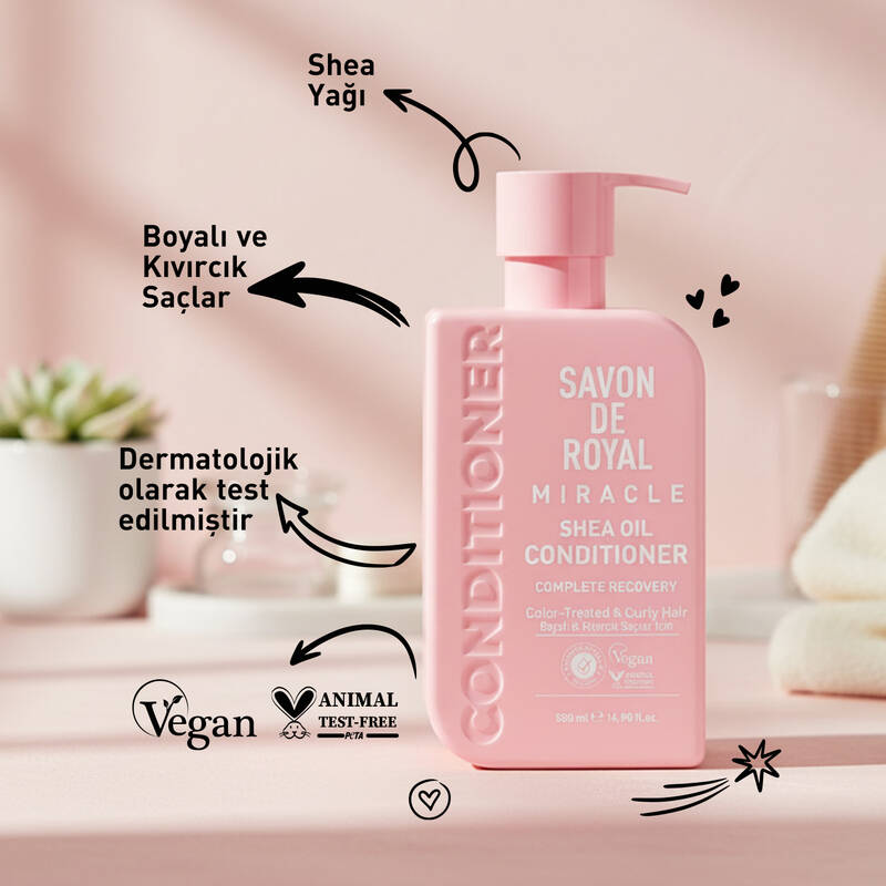 Savon De Royal - Shea Yağı - Boyalı ve Kıvırcık Saçlar İçin İyileşme Etkili Saç Kremi 500 ml