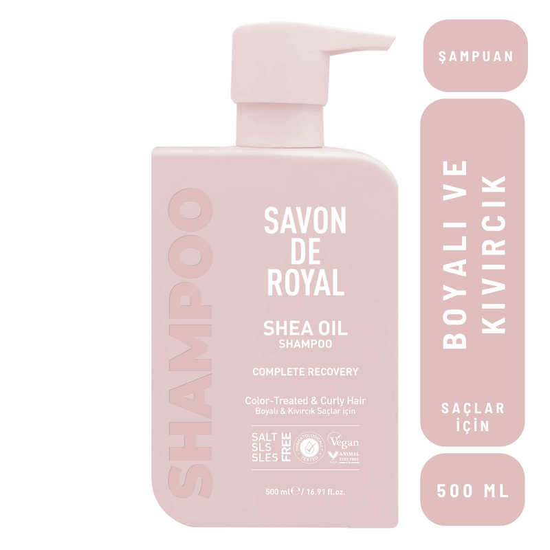 Savon De Royal - Shea Yağı - Boyalı ve Kıvırcık Saçlar İçin İyileşme Etkili Şampuan 500 ml