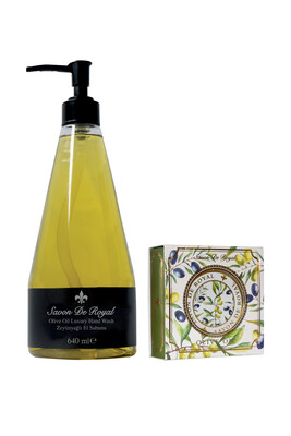 Savon De Royal - Savon De Royal Zeytinyağlı Luxury Vegan Sıvı Sabun 640 ml & Bitkisel Katı Sabun Zeytinyağlı 100 gr