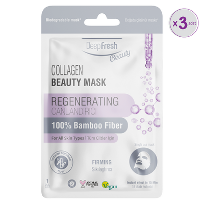 Deep Fresh - Sıkılaştırıcı Kağıt Maske 3 Adet | Collagen | Canlandırıcı