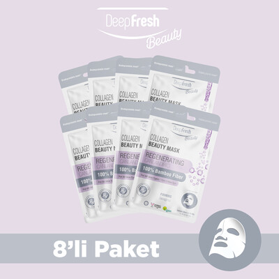 Deep Fresh - Sıkılaştırıcı Kağıt Maske 8 Adet | Collagen | Canlandırıcı