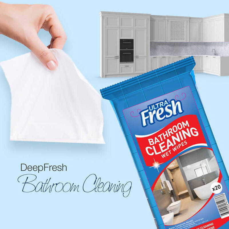 Ultra Fresh Banyo Yüzeyi Temizleme Mendili 20 Yaprak