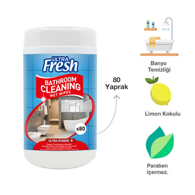 Ultra Fresh Banyo Yüzeyi Temizleme Mendili Kutulu 80 Yaprak (2)