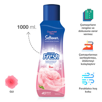 Ultra Fresh Çamaşır Yumuşatıcısı Gül 1000 ml (2)