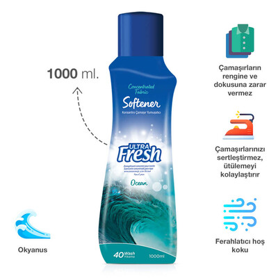 Ultra Fresh Çamaşır Yumuşatıcısı Okyanus 1000 ml - Thumbnail