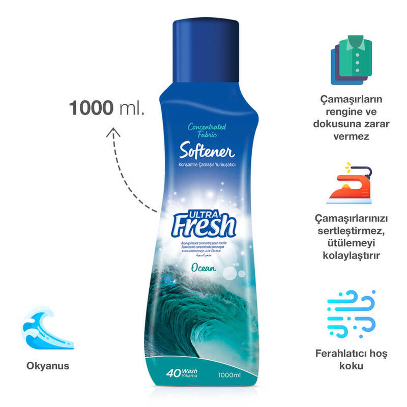 Ultra Fresh Çamaşır Yumuşatıcısı Okyanus 1000 ml