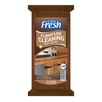 Ultra Fresh - Ultra Fresh Mobilya Ve Ahşap Yüzey Temizleme Mendili 20 Yaprak