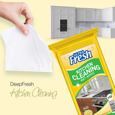 Ultra Fresh Mutfak Yüzeyi Temizleme Mendili 20 Yaprak (3)