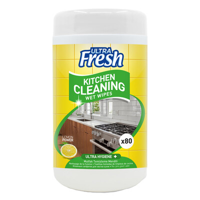 Ultra Fresh - Ultra Fresh Mutfak Yüzeyi Temizleme Mendili Kutulu 80 Yaprak